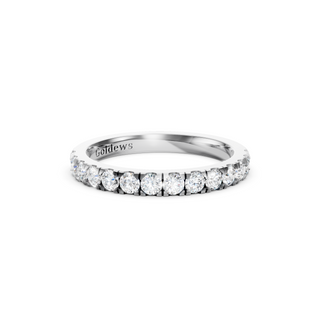 #R67186 - 2.5mm French Pave Half Way Wedding Band