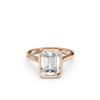 Emerald Bezel Engagement Ring