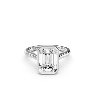 Emerald Bezel Engagement Ring