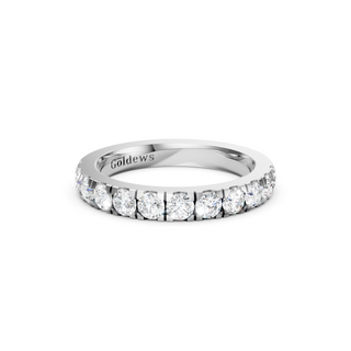 #R67182 - 3mm French Pave Half Way Wedding Band