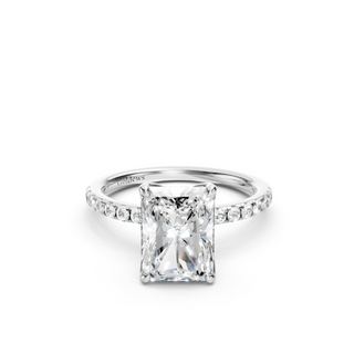 #R67141 - Radiant Petal Engagement Ring With French Pave Band