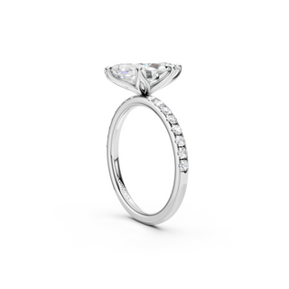 #R67140 - Marquis Petal Engagement Ring With French Pave Band