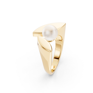 #R6714 - Twin Leaf Pearl Ring