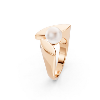 #R6714 - Twin Leaf Pearl Ring