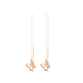 #E6755B - Flutter Chain Butterfly Earrings