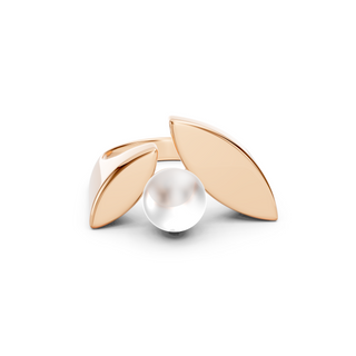 #R6714 - Twin Leaf Pearl Ring