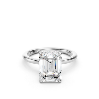 #R67176 - Emerald Hidden Halo Engagement Ring