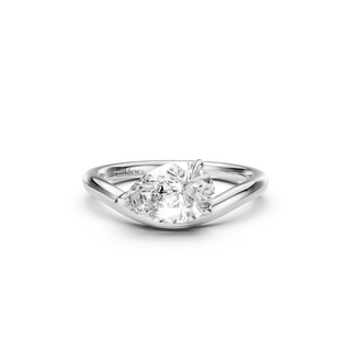 #R67215 - Pear Solitaire Curved Engagement Ring
