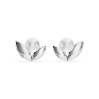 #E676 - Twin Leaf Pearl Earrings