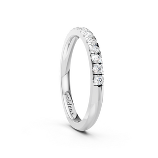 #R67184 - 2mm French Pave Half Way Wedding Band
