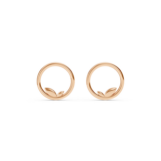 #E6757 - Leaf Circle Earrings