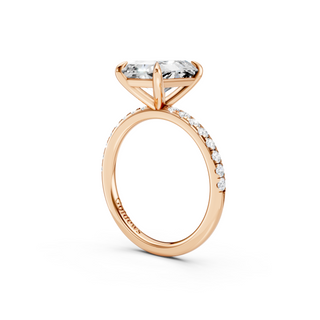 #R67161 - Radiant Solitaire Engagement Ring With French Pave Band
