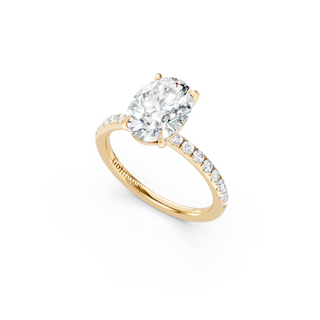 #R67169 - Oval Solitaire Engagement Ring With French Pave Band