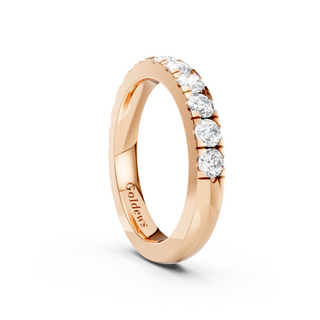 #R67182 - 3mm French Pave Half Way Wedding Band