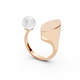 #R6769 - Leaf & Pearl Ring