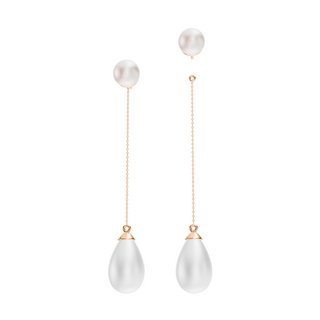 #E67105 - Pearl Drop Earrings