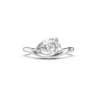 #R67215 - Pear Solitaire Curved Engagement Ring