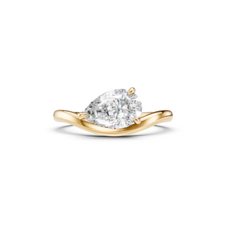 #R67215 - Pear Solitaire Curved Engagement Ring