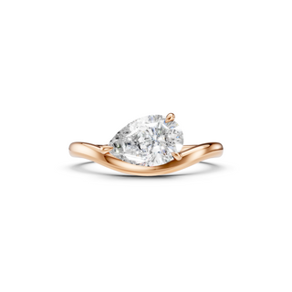 #R67215 - Pear Solitaire Curved Engagement Ring