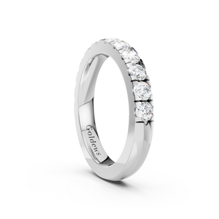 #R67182 - 3mm French Pave Half Way Wedding Band