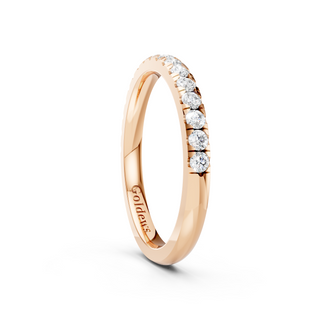 #R67184 - 2mm French Pave Half Way Wedding Band