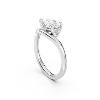 #R67215 - Pear Solitaire Curved Engagement Ring