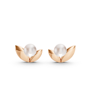 #E676 - Twin Leaf Pearl Earrings