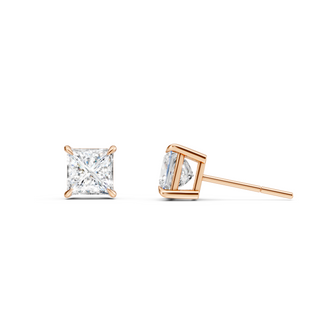#E67201 - Princess Cut Studs