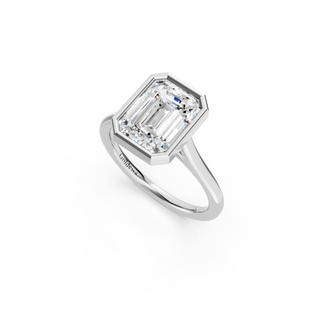 Emerald Bezel Engagement Ring