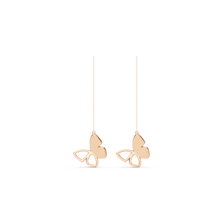 #E6755B - Flutter Chain Butterfly Earrings