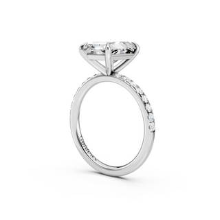 #R67161 - Radiant Solitaire Engagement Ring With French Pave Band