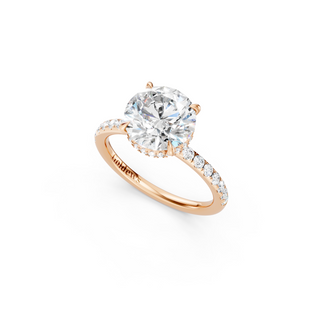 #R67159 - Round Hidden Halo Engagement Ring With French Pave Band