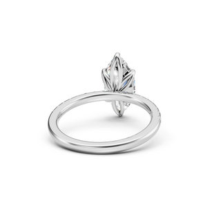 #R67140 - Marquis Petal Engagement Ring With French Pave Band