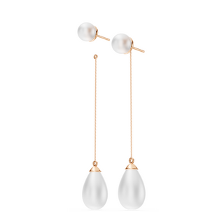 #E67105 - Pearl Drop Earrings