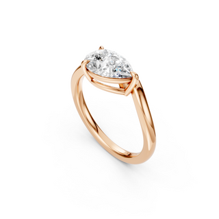 #R67215 - Pear Solitaire Curved Engagement Ring