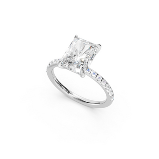 #R67161 - Radiant Solitaire Engagement Ring With French Pave Band