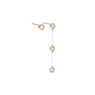 #E67181 - Mismatched Bezel Drop Earrings