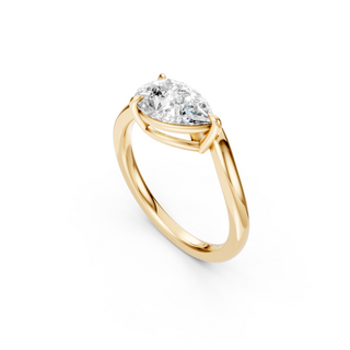 #R67215 - Pear Solitaire Curved Engagement Ring