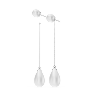 #E67105 - Pearl Drop Earrings