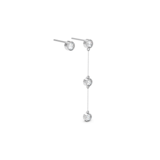 #E67181 - Mismatched Bezel Drop Earrings
