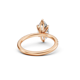 #R67140 - Marquis Petal Engagement Ring With French Pave Band