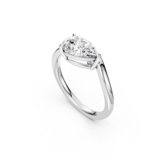 #R67215 - Pear Solitaire Curved Engagement Ring