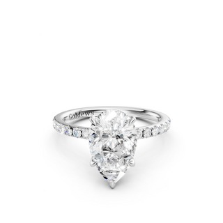Pear Solitaire Engagement Ring With French Pave Band