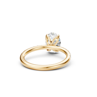#R67142 - Oval Petal Engagement Ring With French Pave Band