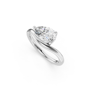 #R67215 - Pear Solitaire Curved Engagement Ring