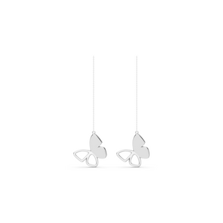 #E6755B - Flutter Chain Butterfly Earrings