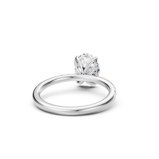 #R67142 - Oval Petal Engagement Ring With French Pave Band