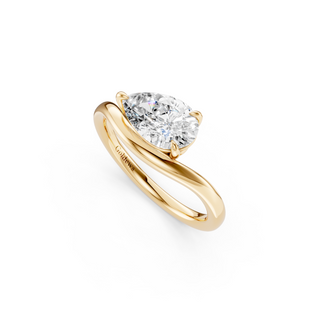#R67215 - Pear Solitaire Curved Engagement Ring