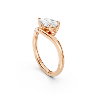 #R67215 - Pear Solitaire Curved Engagement Ring