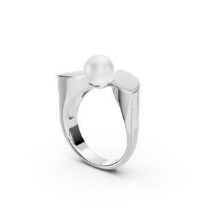 #R6714 - Twin Leaf Pearl Ring